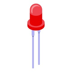 Poster - Red diode icon. Isometric of red diode vector icon for web design isolated on white background