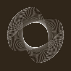 Wall Mural - Spirograph abstract element on a black background.