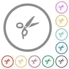 Poster - Barber scissors flat icons with outlines