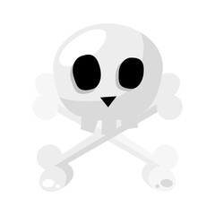 Sticker - skull head with bones vector design