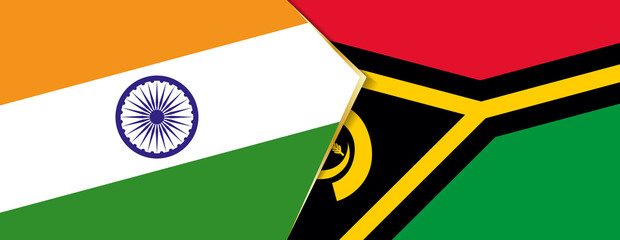 Wall Mural - India and Vanuatu flags, two vector flags.