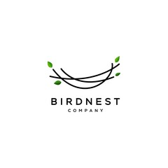 Wall Mural - bird nest icon logo line illustration symbol