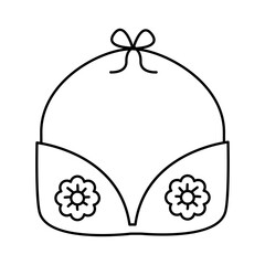 Poster - female bra with flowers feminism line style icon