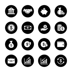 Wall Mural - business finance icon set. money icon vector