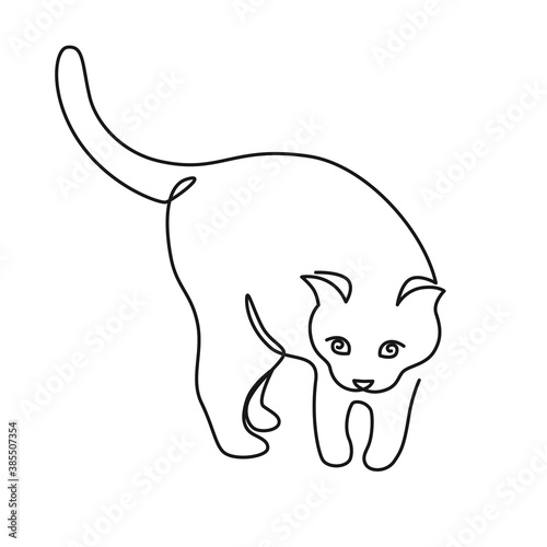 Continuous One Line Drawing Of Two Happy Cats Silhouettes Simple Ink Drawing Sitting Cats Cute Vector Illustration Doodle Animals Icons Minimalistic Line Art Stock Vector Adobe Stock