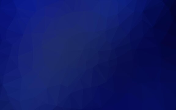 Dark BLUE vector low poly cover.