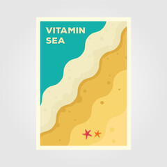 Canvas Print - ocean and beach vintage poster illustration design