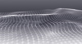 Fototapeta Do przedpokoju - Wave form of dots and lines. Abstract mesh. 3D rendering.
