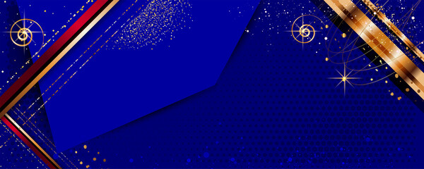 Aufkleber - Christmas gold design blazk dark blue background abstract shiny color golden. Vector illustration with golden decorative elements