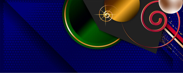 Aufkleber - Christmas gold design blazk dark blue background abstract shiny color golden. Vector illustration with golden decorative elements