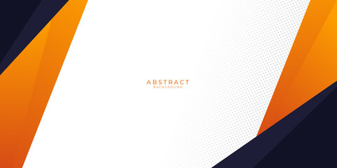 Poster - Modern orange black abstract presentation background on white background with triangle geometric design vector illustration
