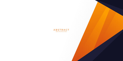 Poster - Modern orange black abstract presentation background on white background with triangle geometric design vector illustration