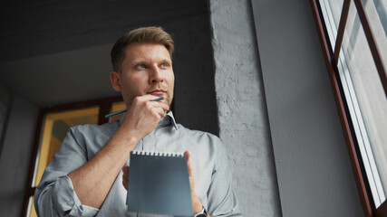 Poster - Thinking man at the window