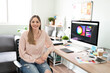 © AntonioDiaz - Cute freelance designer in her office