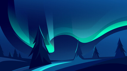 Wall Mural - beautiful northern lights. natural light show.
