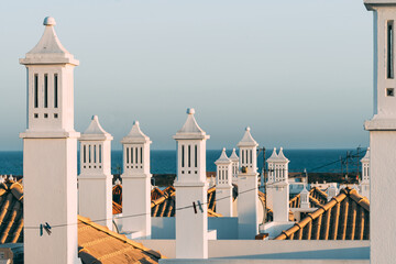 Traditional chimneys and roofs in the Algarve