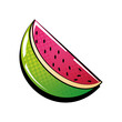 pop art style watermelon fruit on white background