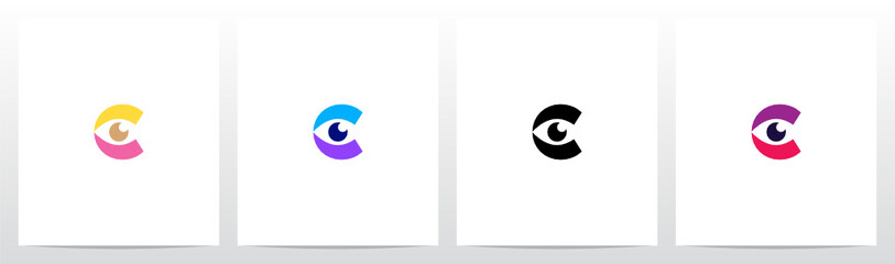 Eyes On Letter Logo Design C