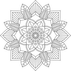 Easy Mandala coloring book simple and basic for beginners, seniors and children. Set of Mehndi flower pattern for Henna drawing and tattoo. Decoration in ethnic oriental, Indian style.