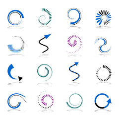 Wall Mural - spiral and arrow icons. design elements set.