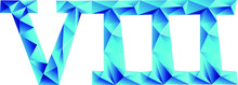 Blue Roman Numeral 8 On White Background