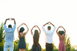 © etonastenka - Black people are showing a heart. Black people are having fun together