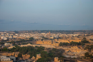 Wall Mural - The landscape and coastline of Malta from the air