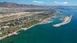 © aerial-drone - Aerial drone photo of Marina of Agios Kosmas and abandoned former international airport of Athens in Elliniko area, South Athens riviera, Attica, Greece