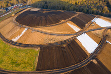 Above View Of Recultivated Landfill