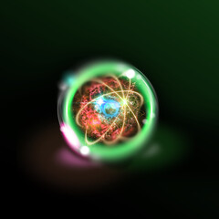 Wall Mural - atomic particle 3d illustration