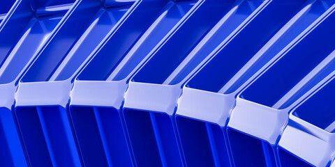 Poster - abstract blue modern futuristic 3d shapes 3d render illustration