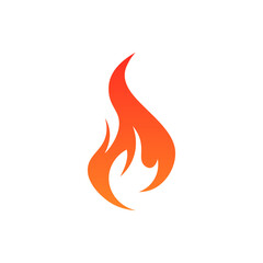 Wall Mural - simple vector flame icon in flat style