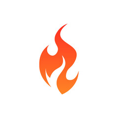 Wall Mural - Simple vector flame icon in flat style