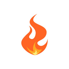 Wall Mural - Simple vector flame icon in flat style