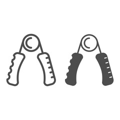 Poster - Hand Expander line and solid icon, Gym concept, sports equipment sign on white background, hand trainer icon in outline style for mobile concept and web design. Vector graphics.