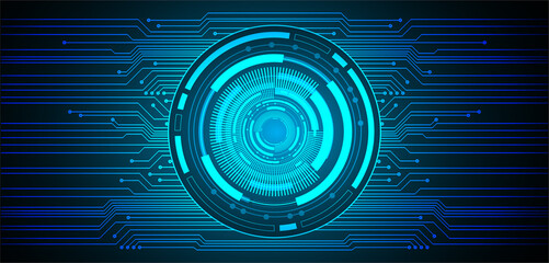 Canvas Print - Blue eye cyber circuit future technology concept background