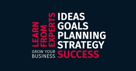Wall Mural - Grow your Business. Animated word cloud text. Kinetic typography Animation.