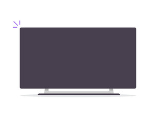 Poster - Tv led vector, plasma television wide display icon with empty blank screen vector flat cartoon isolated modern design