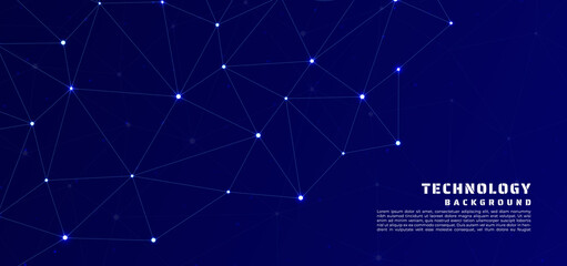 Wall Mural - Technology line pattern design dot glow light.