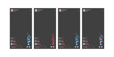 The mockup is live streaming. Streaming video with emoji. The template for the the social network. Stream interface.