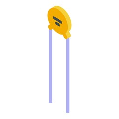 Poster - Power capacitor icon. Isometric of power capacitor vector icon for web design isolated on white background