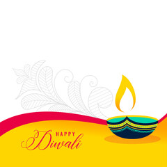 happy diwali decorative flat style card design