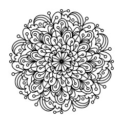 Wall Mural - Mandala. Antistress coloring book. Template for mehendi. Oriental drawing. Vector illustration. Isolated on a white background.