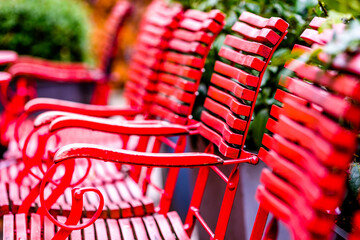 Canvas Print - red chairs