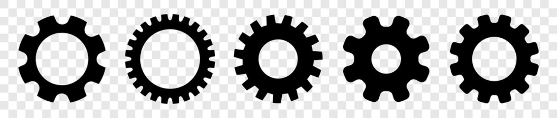 Gear wheel icon set vector.Different style icons set gear wheel. Gear design collection on isolated background illustration.