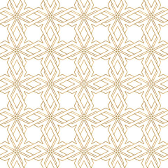 Wall Mural - Seamless pattern of golden abstract lines