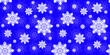 Leinwandbild Motiv Snowflakes seamless pattern. Snow on a blue background. Abstract background, packaging design. The symbol of winter, Christmas, New Year