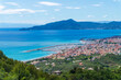 view of the Chiavari town from the hill of Santa Giulia, Lavagna, Genova, Italy
