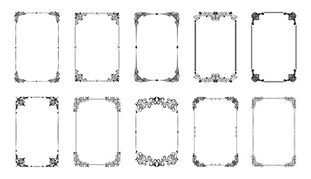 Decorative frames.  Decorative wedding frames, antique museum picture borders or deco devider. design is pattern Thai art style