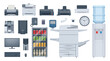 © Paul Kovaloff - Flat office equipment set. Vector illustration